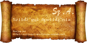 Szilágyi Apollónia névjegykártya