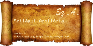 Szilágyi Apollónia névjegykártya